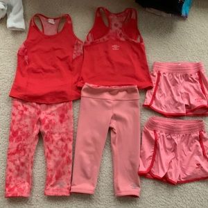 Twin bundle athliesure tank pants and shorts set
